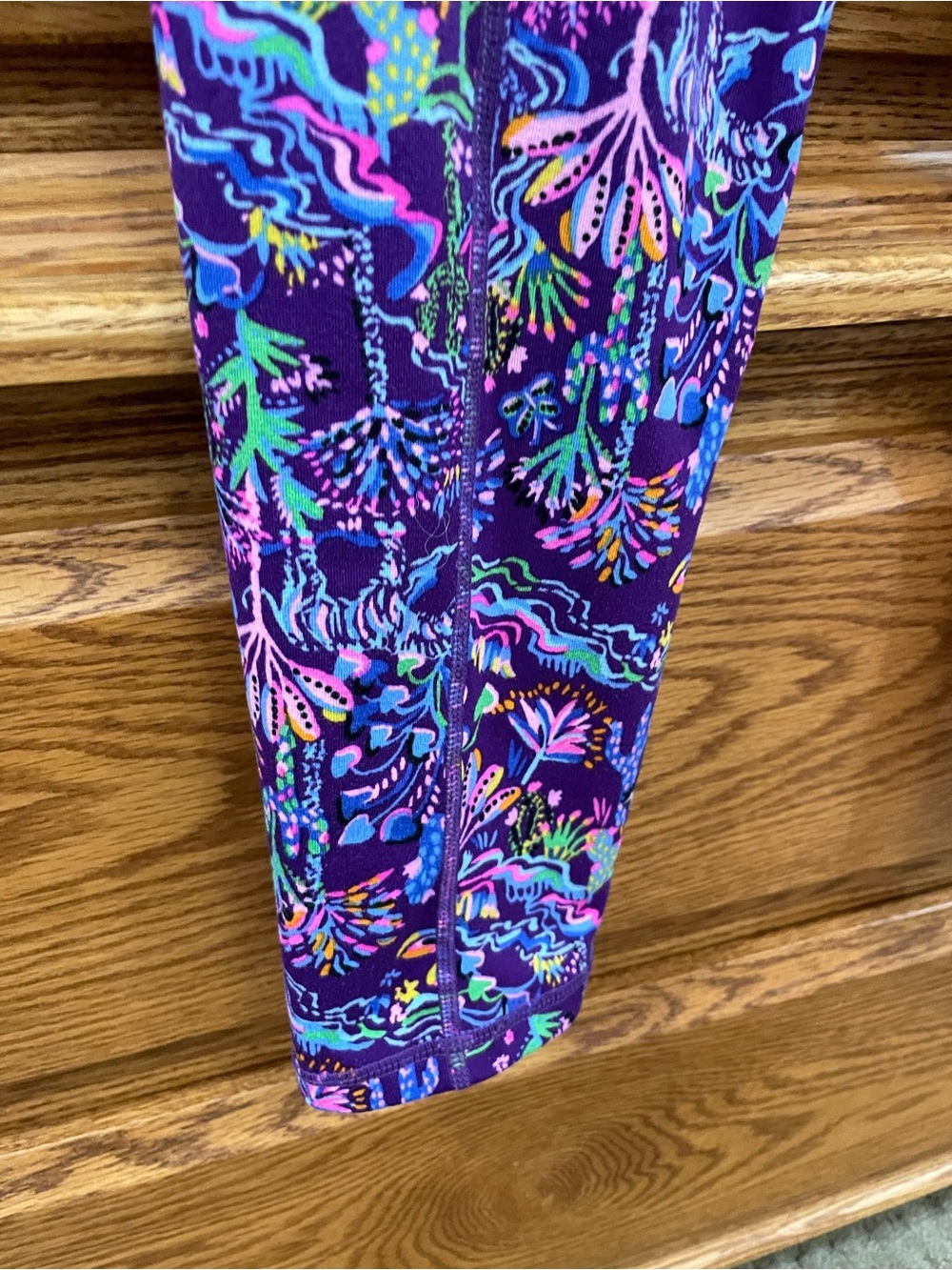 Lilly Pulitzer Luxletic M Purple Multi Floral Leggings - Picture 4 of 5